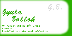 gyula bollok business card